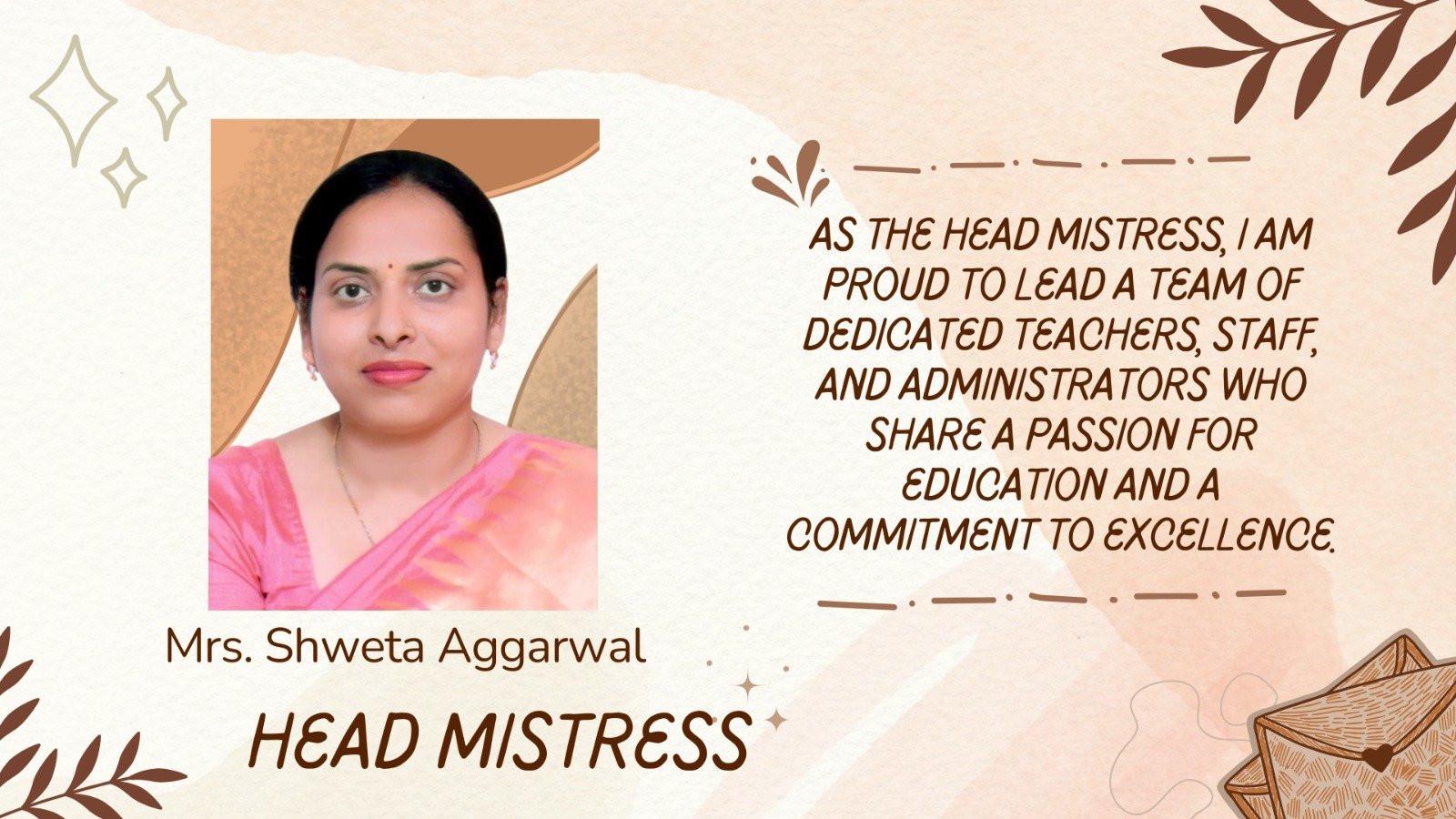 Head Mistress - Mrs. Shweta Agarwal